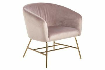 ACT- 0000078613 | Rebecka luxe fauteuil stof fluweel VIC-18 roze, onderstel in gepoedercoat staal koper | Belfurn