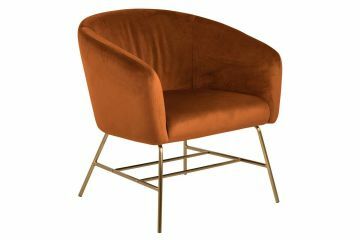 ACT- 0000080374 | Rebecka luxe fauteuil stof fluweel VIC-70 koper, onderstel in staal koper gekleurd | Belfurn
