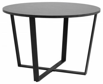 ACT- 0000085738 | Britta table de séjour ronde Ø:110 melamine imitation marbre noir -pied noir métal | Belfurn