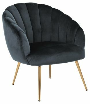ACT- 0000087681-95847 | Kjeld luxe fauteuil stof fluweel VIC-28 donkergrijs-poten koperkleurig- | Belfurn