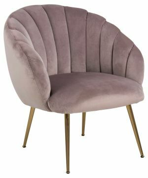 ACT- 0000087682-95848 | Kjeld luxe fauteuil stof fluweel VIC-18 roze-poten koperkleurig | Belfurn