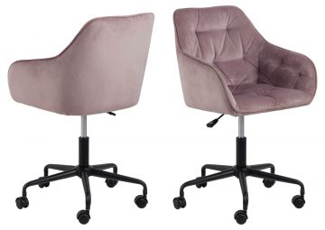 ACT- 0000088036 | Bjork chaise de bureau baquet en tissu velours VIC-18 rose | Belfurn