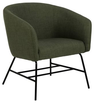 ACT- 0000089052 | Rebecka fauteuil - accentzetel fluweel Vic green 140, onderstel gepoedercoat staal zwart mat | Belfurn