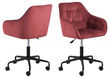 ACT- 0000090448 | Bjork bureaustoel kuipvorm  stof fluweel VIC-76 oud roze | Belfurn