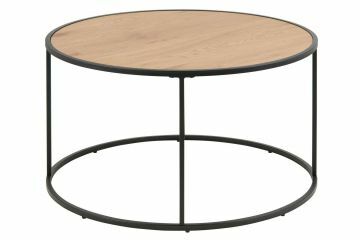 ACT- 0000077415 | Risto salontafel rond Ø:80 cm in melamine wilde eik op zwart metalen frame | Belfurn