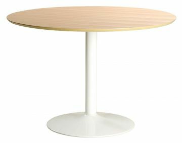 ACT- 10110-5 | Marika Table à manger ronde Ø 110 cm, plateau chêne sur pied blanc | Belfurn