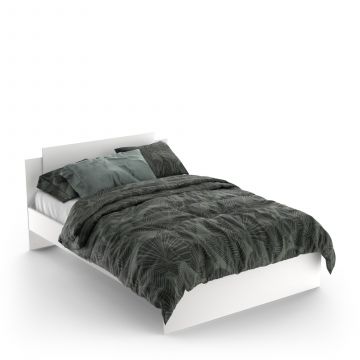 2-persoonsbed Life Bedkader 140X190/200cm - melamine wit Wit 204x144 cm – stijlvol en praktisch