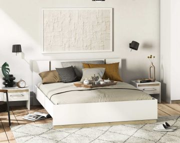 2-persoonsbed Watson Bedkader 140X190 Wit 194x148 cm – stijlvol en praktisch