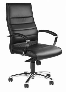 TO_48622A80 | Chaise de bureau TD-Luxe 10 en véritable cuir noir | Belfurn