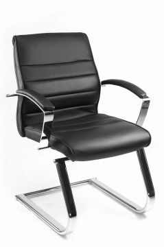 TO_48625A80 | bezoekersstoel zwart leer TD-Luxe 15 | Belfurn
