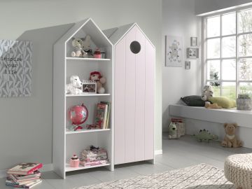 VI-CSCO0202 | 2 delige set kledingkast strandhuis 1 deur casami - pastel roze | Belfurn