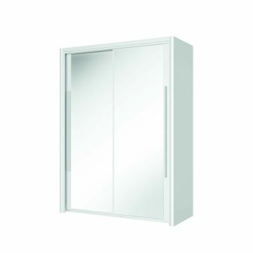 Kinder kledingkast Cyrus wit kledingkast 2 schuifdeuren 180cm Wit 63x183 cm – stijlvol en praktisch