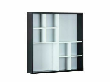 IL99800785 | Wandplank boekenkast DECEM met 10 nissen in zwart en wit | Belfurn