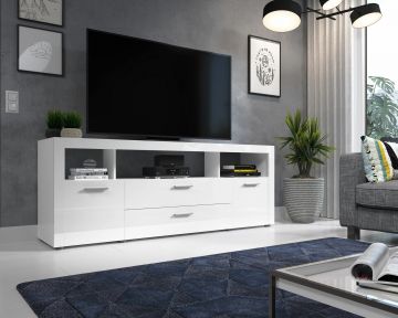 TE_213832001 | DURA - Tv meubel 181cm breed in witte hoogglanslak | Belfurn