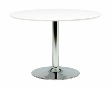 ACT- H000018284 | Marika Table à manger ronde Ø 110 cm, plateau blanc sur pied chromé | Belfurn