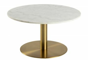 ACT- H000019560 | Vita table basse marbre blanc Guangxi Ø: 80 cm - pied laiton | Belfurn