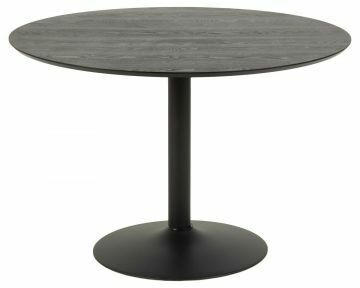 ACT- H000020291 | Marika Table à manger ronde Ø 110 cm, plateau frêne noir sur pied noir | Belfurn