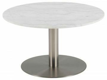 ACT- H000020751 | Vita table basse marbre blanc Guangxi Ø: 80 cm - pied chromé | Belfurn
