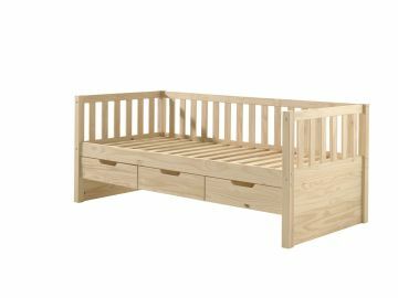 1-persoonsbed Kajuitbed - Fridus met 3 lades in massieve den natuur gelakt licht grenen naturel 211x99 cm – stijlvol en praktisch
