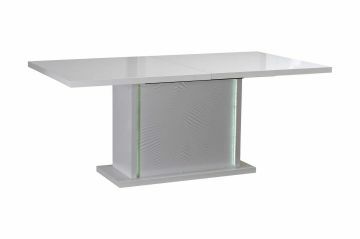 SCI_15SD2730 | Lima blanc brillant - Table allongeable 180/220cm avec led integré | Belfurn