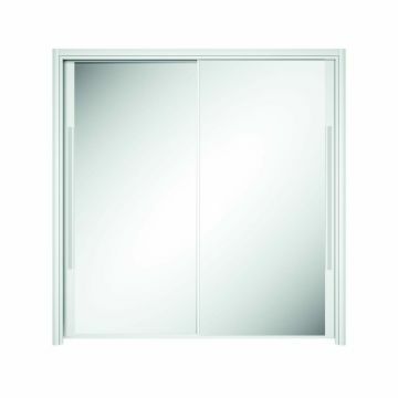 Kinder kledingkast Cyrus wit kledingkast 2 schuifdeuren 200cm Wit 63x199 cm – stijlvol en praktisch