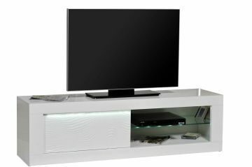 SCI_15SD3310 | Lima blanc brillant - meuble tv 170cm avec led intégré | Belfurn