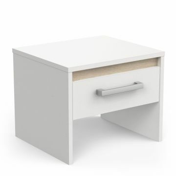 Nachtkastje Watson nachtkast met 1 lade Wit 34x39 cm – stijlvol en praktisch