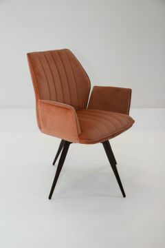 I02-percy-cognac stof | Percy - toulon fauteuil en tissu avec piétement rotatif-cognac | Belfurn