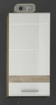 TE_133650196 | Badkamerkast SETONE hangkast 1 deur 37 x 77cm  type 501 -wit met eiken | Belfurn