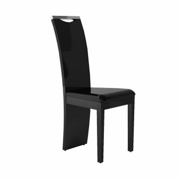 SCI_19SD2521 | Glossy noir - lot de 2 chaises de séjour en laque brillante | Belfurn