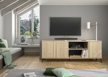DI_1E77042 | Faro - meuble tv 180cm en agglo couleur chêne blond | Belfurn