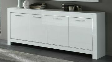 Modena dressoir met 4 deuren in witte hoogglanslak