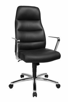 TO_481713A80 | Chaise de bureau Chairman 70 en véritable cuir noir | Belfurn