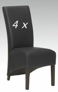 D07_4x_st-ant-zw | 4 stoelen toine in eco-leder zwart | Belfurn
