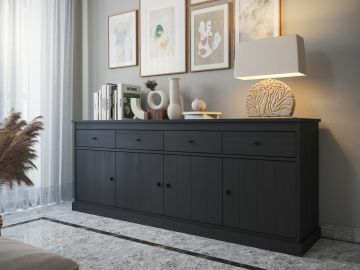 D07_VAL-DR-ZW | Balencia zwart- dressoir 225cm 4 deuren | Belfurn