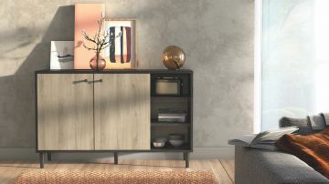 DE_151116 | Arty  zwart-bruin - klein dressoir 110cm | Belfurn