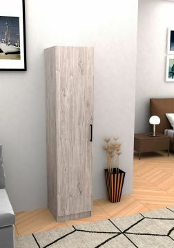 O01_165000-3 | armoire à linge 1 portes EDEN 40cm chêne nouveau gris | Belfurn
