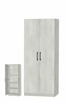 O01_DNW200102-2 | Linnenkast 2 deuren 80cm EDEN white oak | Belfurn