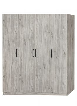 O01-DNWAR400700-3 | armoire 4 portes ELMO 160cm décor chêne gris | Belfurn