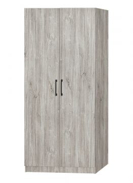 O01-dnwar200104-3 | armoire 2 portes ELMO 80cm décor chêne gris | Belfurn