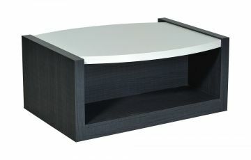 SCI_14SO2930 | Eclips salontafel met centraal wit voetstuk en glazenblad 90x70cm | Belfurn