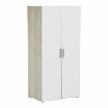 DE_302543 | 2 deurs kledingkast hangkast Nano - 80x170cm - eik met witte front | Belfurn