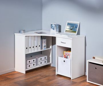 IL13300220 | meuble bureau ordinateur blanc en coin GROSSI | Belfurn
