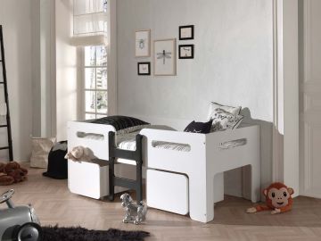 VI-LUHS9014 | Lit compact Mika coloris blanc et noir 90x200cm | Belfurn