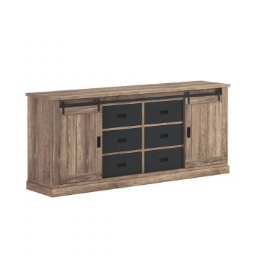 D07_hugo-dres | Hugo chêne industriel - buffet - dressoir 220cm | Belfurn