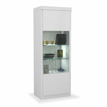 SCI_19SC3910 | Glossy wit - Vitrinekast - kolomkast 1 deur 65cm in hoogglanslak | Belfurn