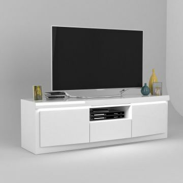 SCI_19SC3321 | Glossy blanc - meuble tv 160cm en laque brillante | Belfurn