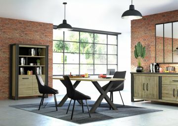 SCI_21SB2736 | Backya brun - table de séjour pieds croisés 170cm | Belfurn