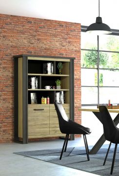 SCI_21SB3420 | Backya bruin - bibliotheekkast 2 deuren 120cm | Belfurn