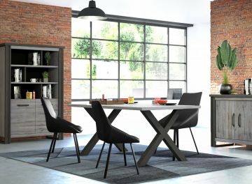 SCI_21SA2738 | Backya grey - eettafel met kruispoot 200cm | Belfurn